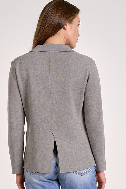 Cooper Knit Cardigan Blazer in Grey