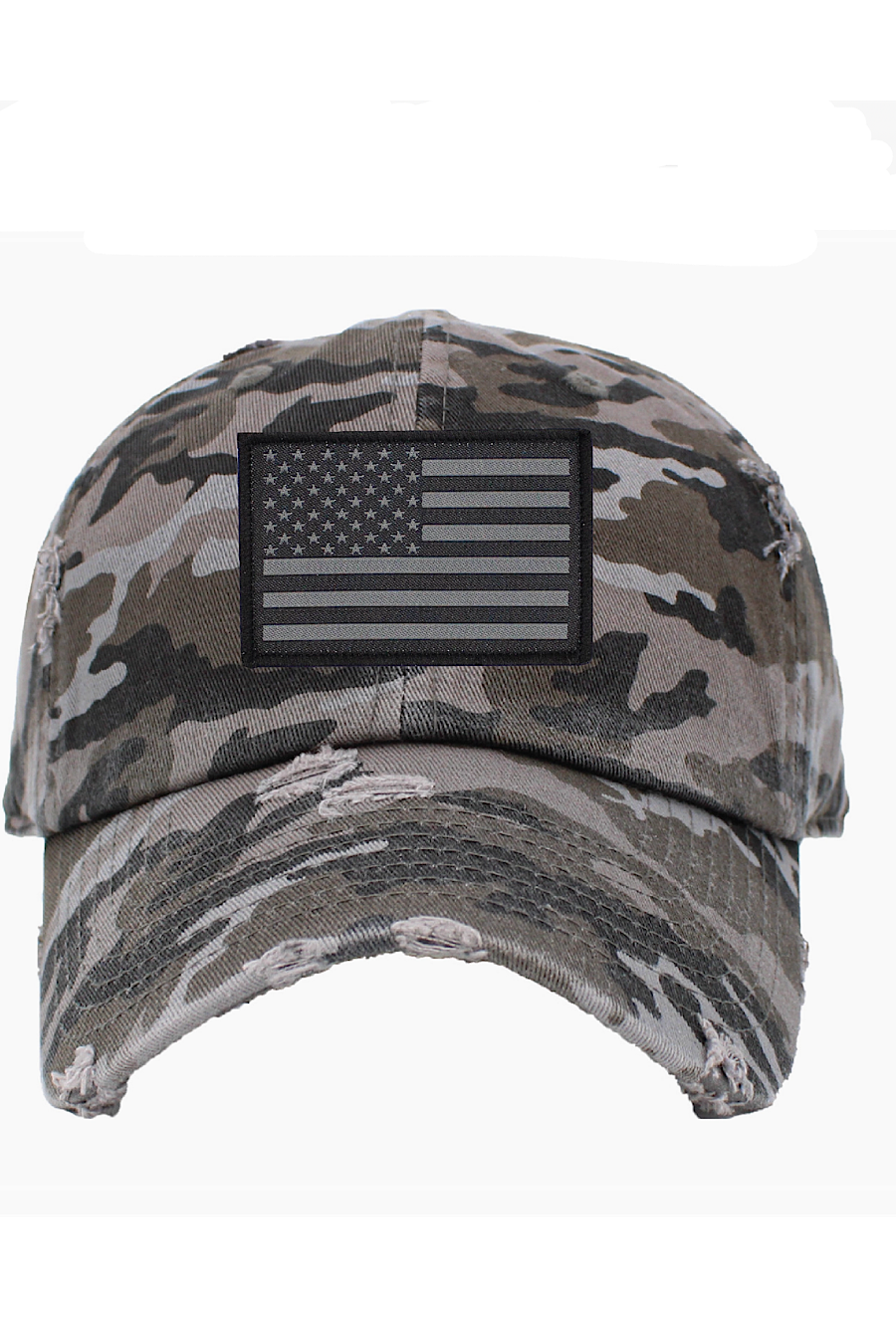 American Flag Patch Hat in Camo