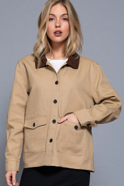 My Sanctuary Classic Barn Jacket Khaki &amp; Brown