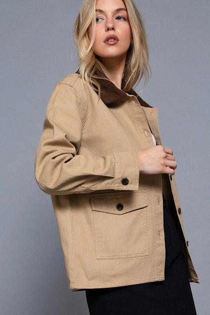 My Sanctuary Classic Barn Jacket Khaki &amp; Brown