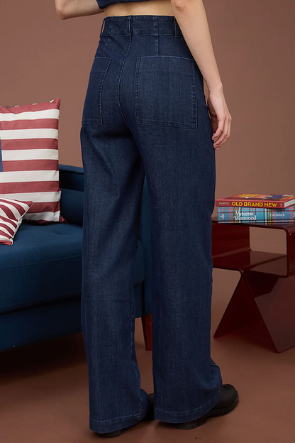 Desk to Dawn Wide Leg Trouser Jeans