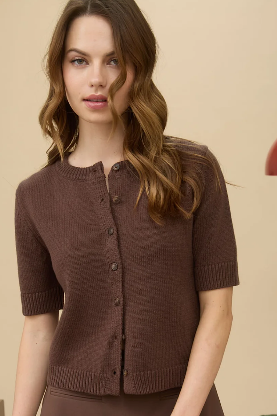 Expresso Yourself Short Sleeve Cardigan Top