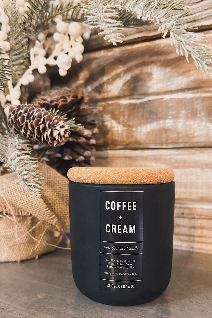 Matte Ceramic Black Candle in Several Scents