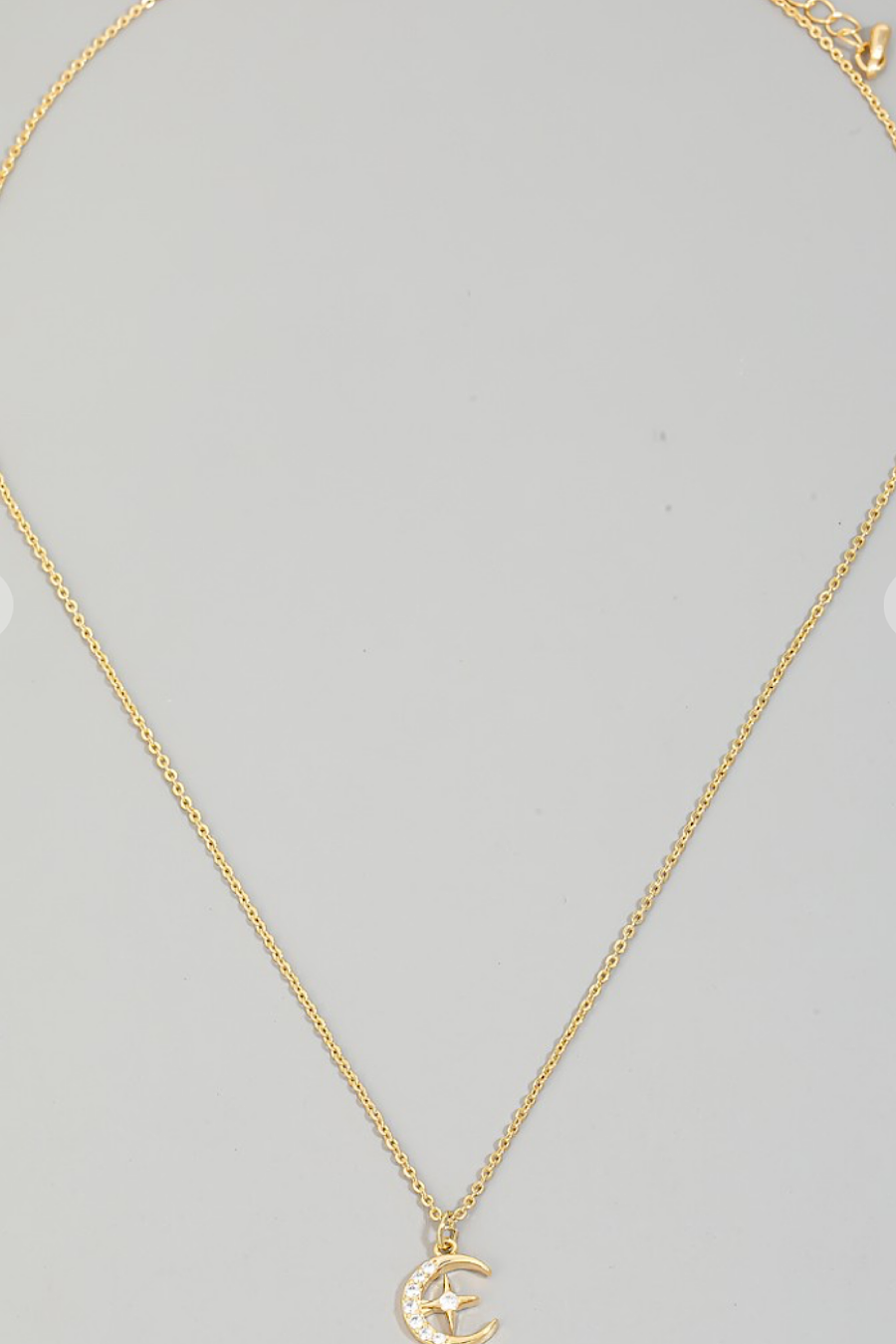 Moon &amp; Star Pendant Necklace Gold or Silver