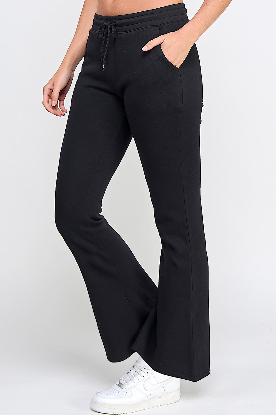 Ula Flare Jogger Fleece Sweatpants Black