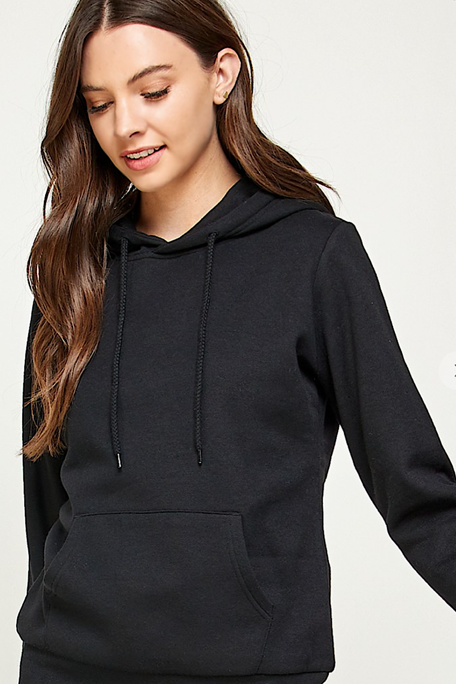 Ula Fleece Relaxed Hooded Sweatshirt Black