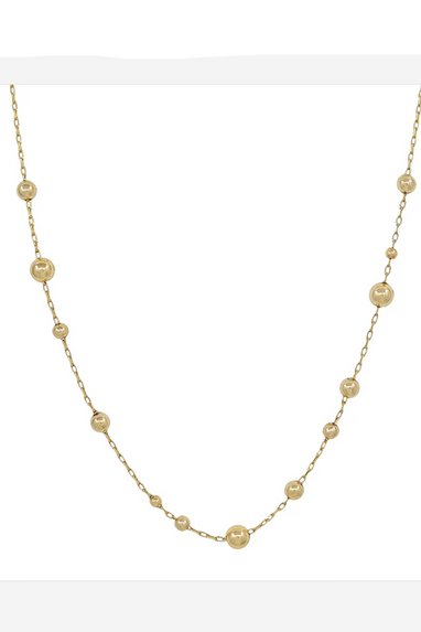 Gold Graduated Beaded Necklace