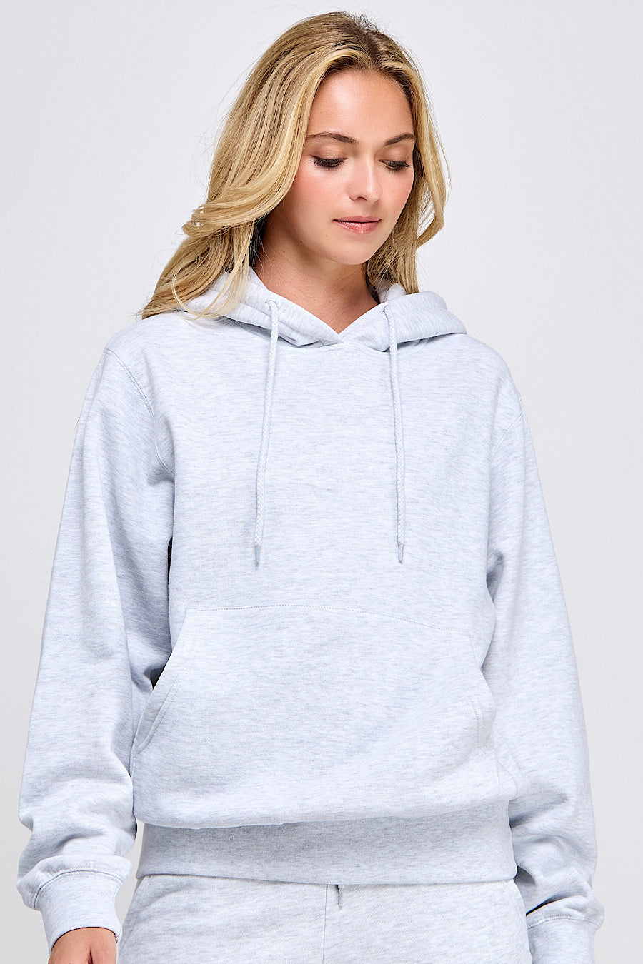 Ice Grey Fleece Relaxed Hooded Sweatshirt
