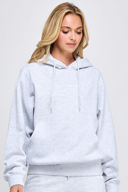 Ice Grey Fleece Relaxed Hooded Sweatshirt
