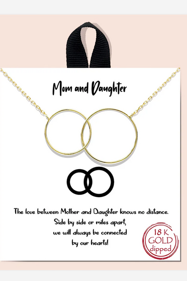 Mother & Daughter Dbl Circle Necklace