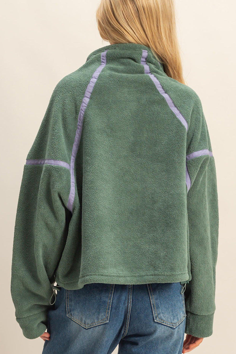 Pistachio Fleece Half Zip Sweatshirt