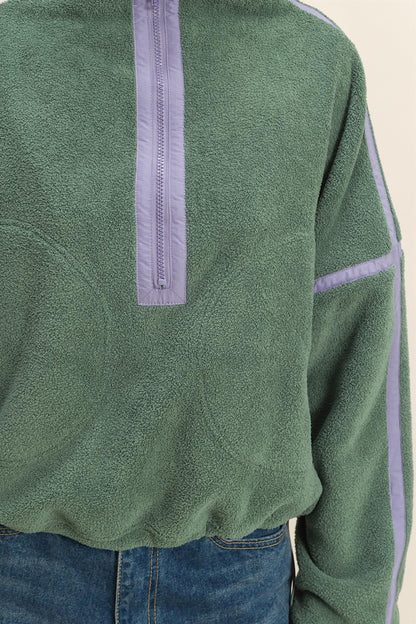 Pistachio Fleece Half Zip Sweatshirt