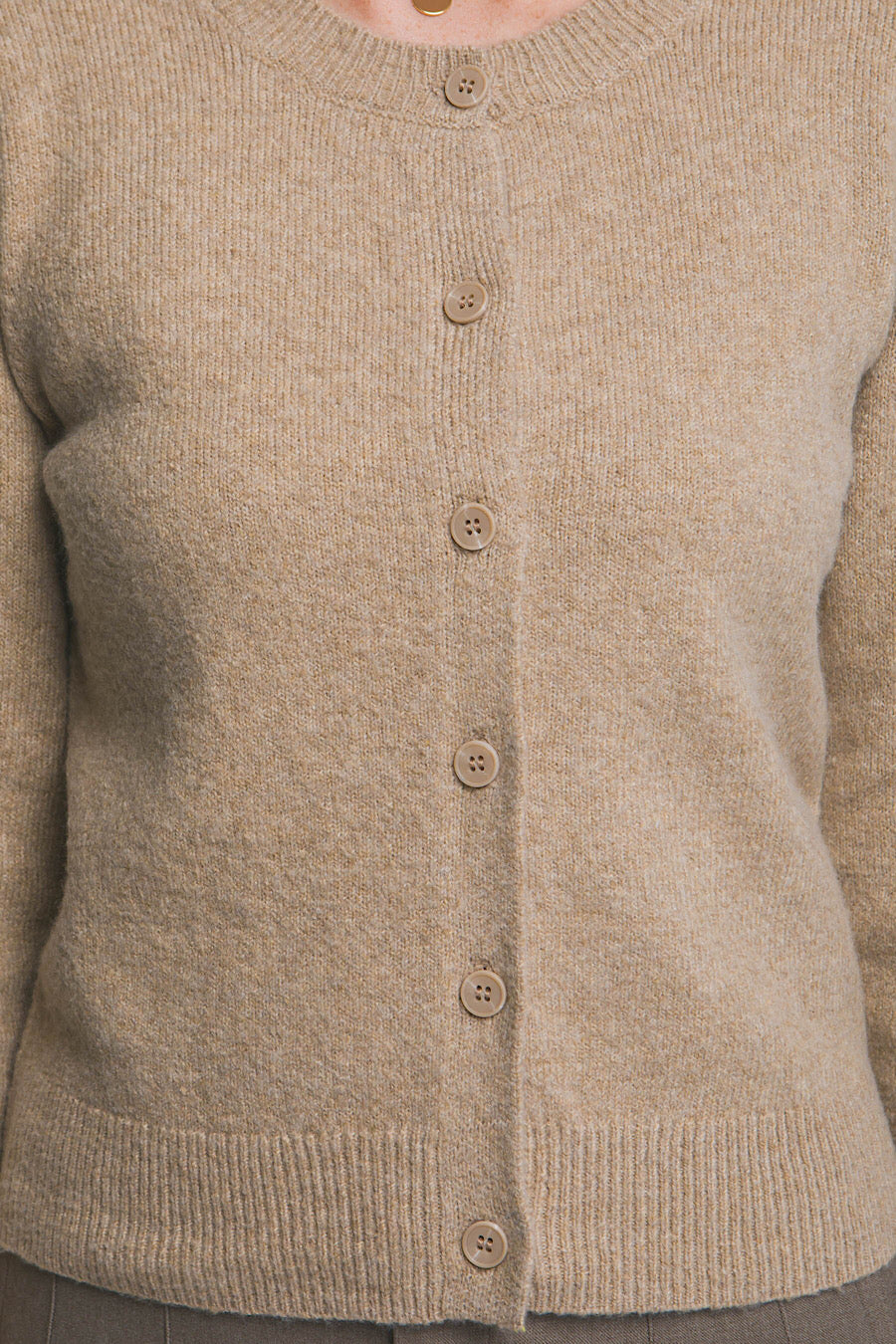Chloe Button Down Cardigan Sweater Tan