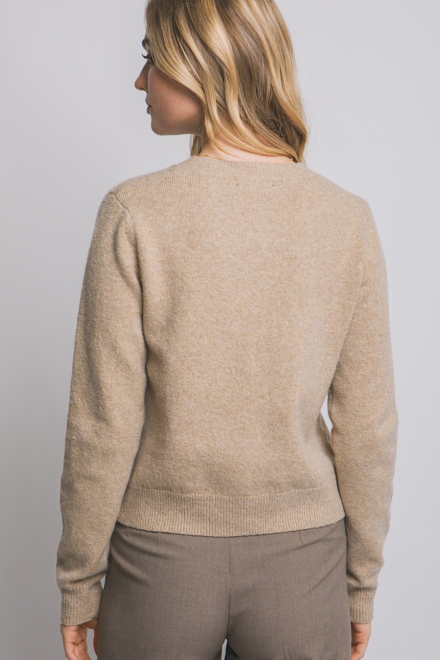 Chloe Button Down Cardigan Sweater Tan