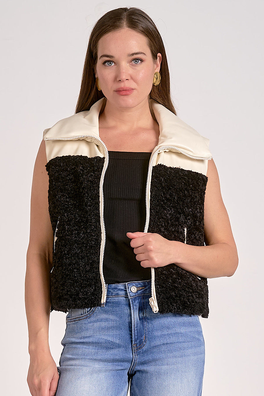 Simone Reversible Shearling &amp; Leather Vest