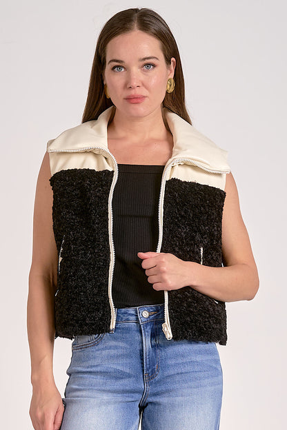 Simone Reversible Shearling &amp; Leather Vest