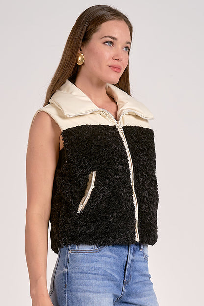 Simone Reversible Shearling &amp; Leather Vest