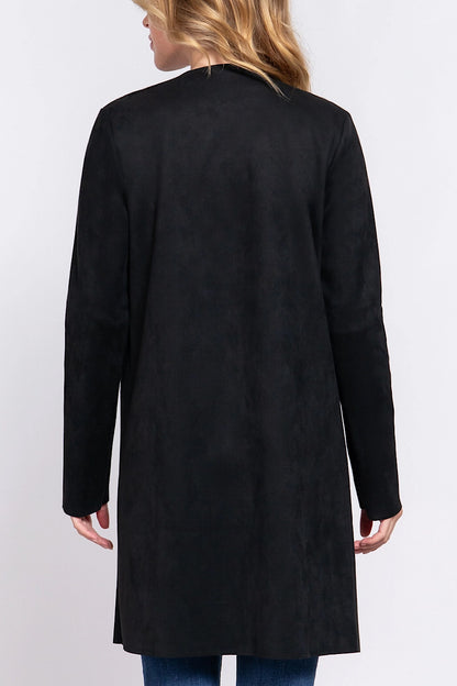 Off the Ranch Zipper Faux Suede Jacket