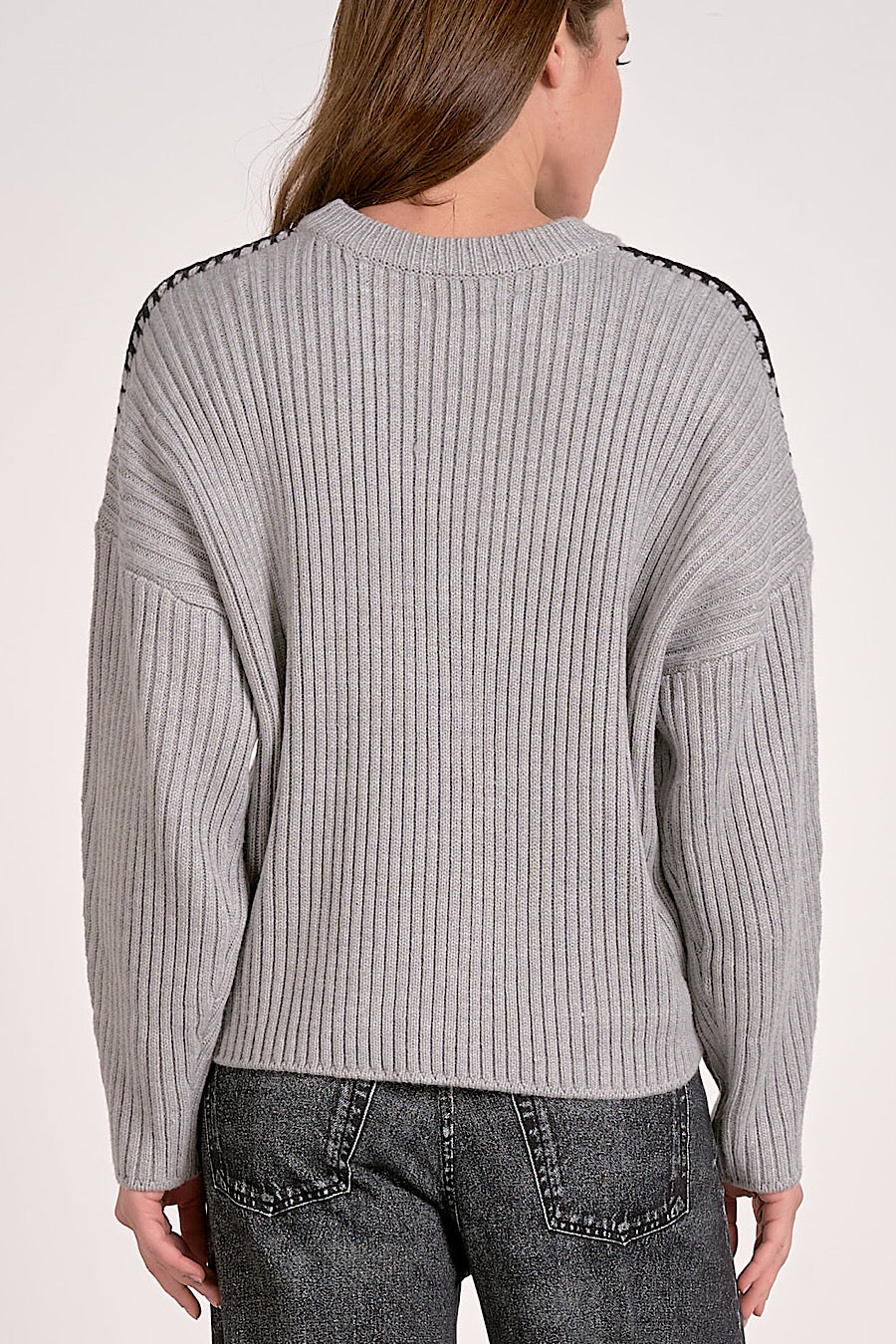 Stitch & Slay Ribbed Pullover Sweater