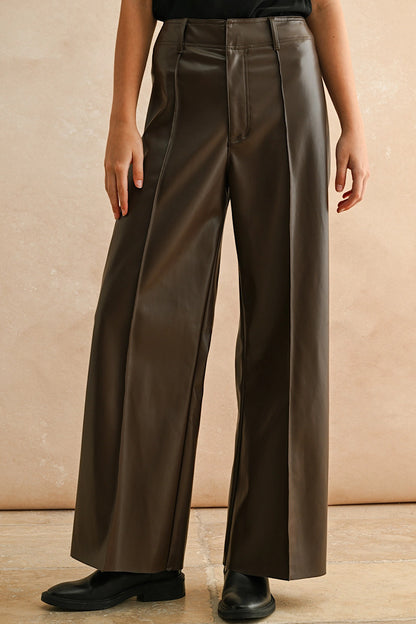 Leather Weather Wide Pants Expresso