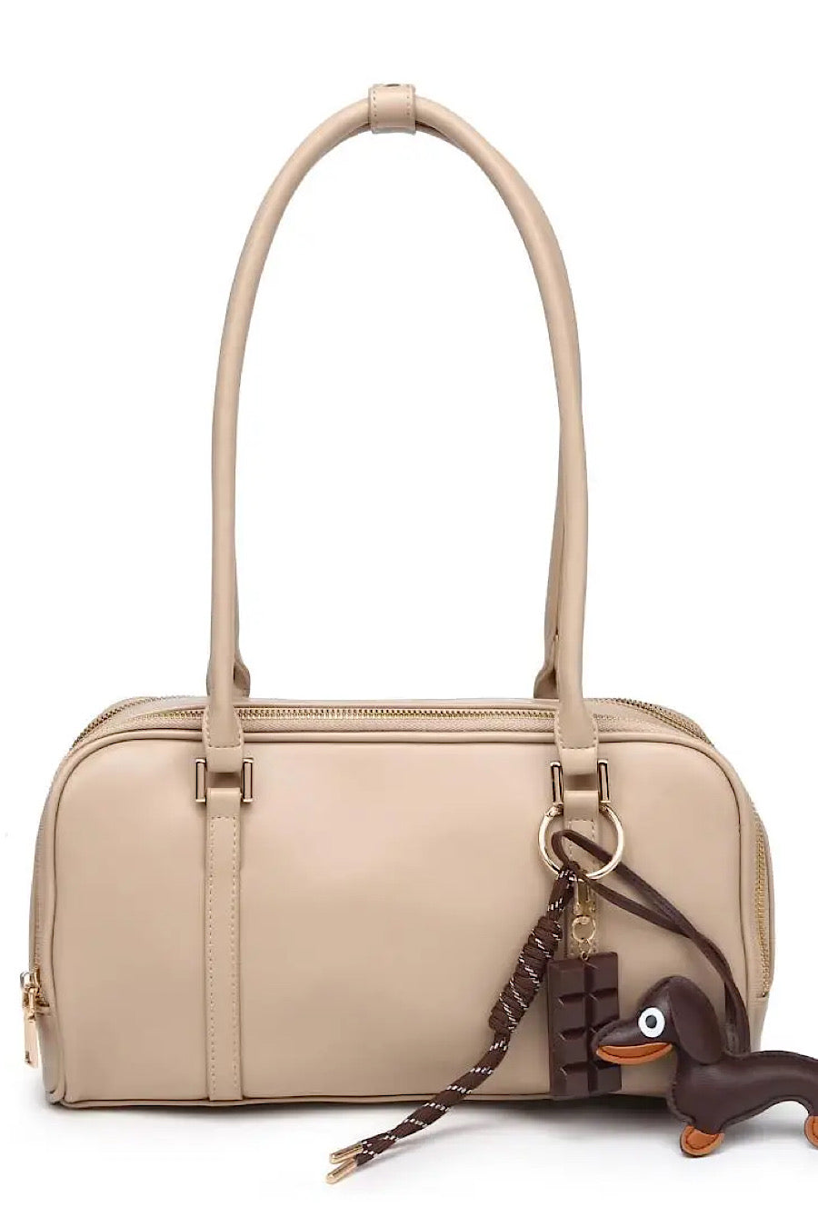 Ione Modern Shoulder Bag in Natural or Black