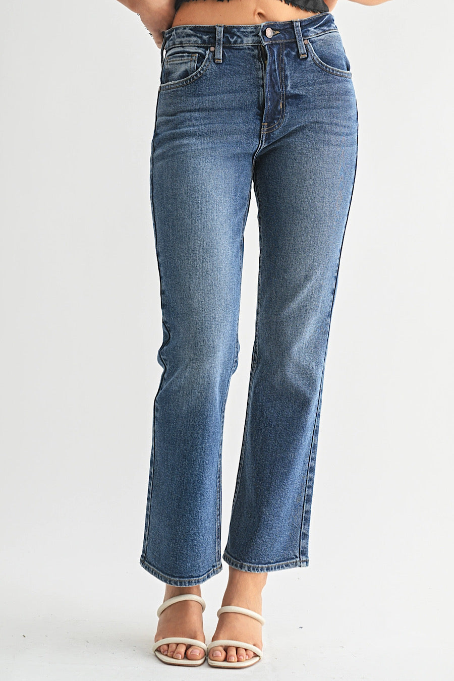 Overcast Sky Slim Bootcut Ankle Jeans