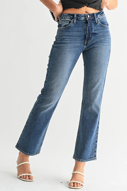 Overcast Sky Slim Bootcut Ankle Jeans