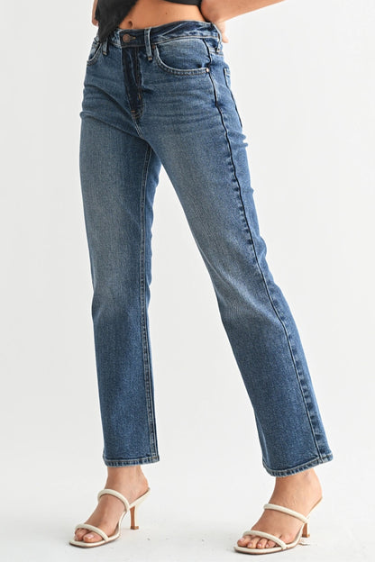 Overcast Sky Slim Bootcut Ankle Jeans