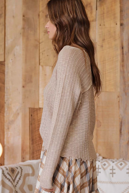 Distressed Patchwork Sweater