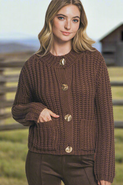 Dusty Trail Chunky Knit Cardigan Sweater