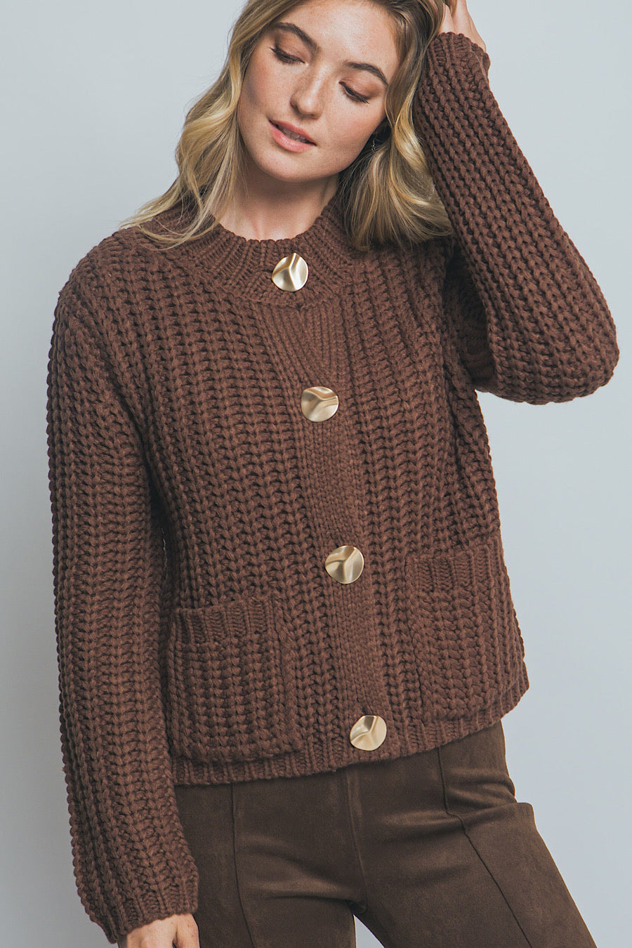 Dusty Trail Chunky Knit Cardigan Sweater