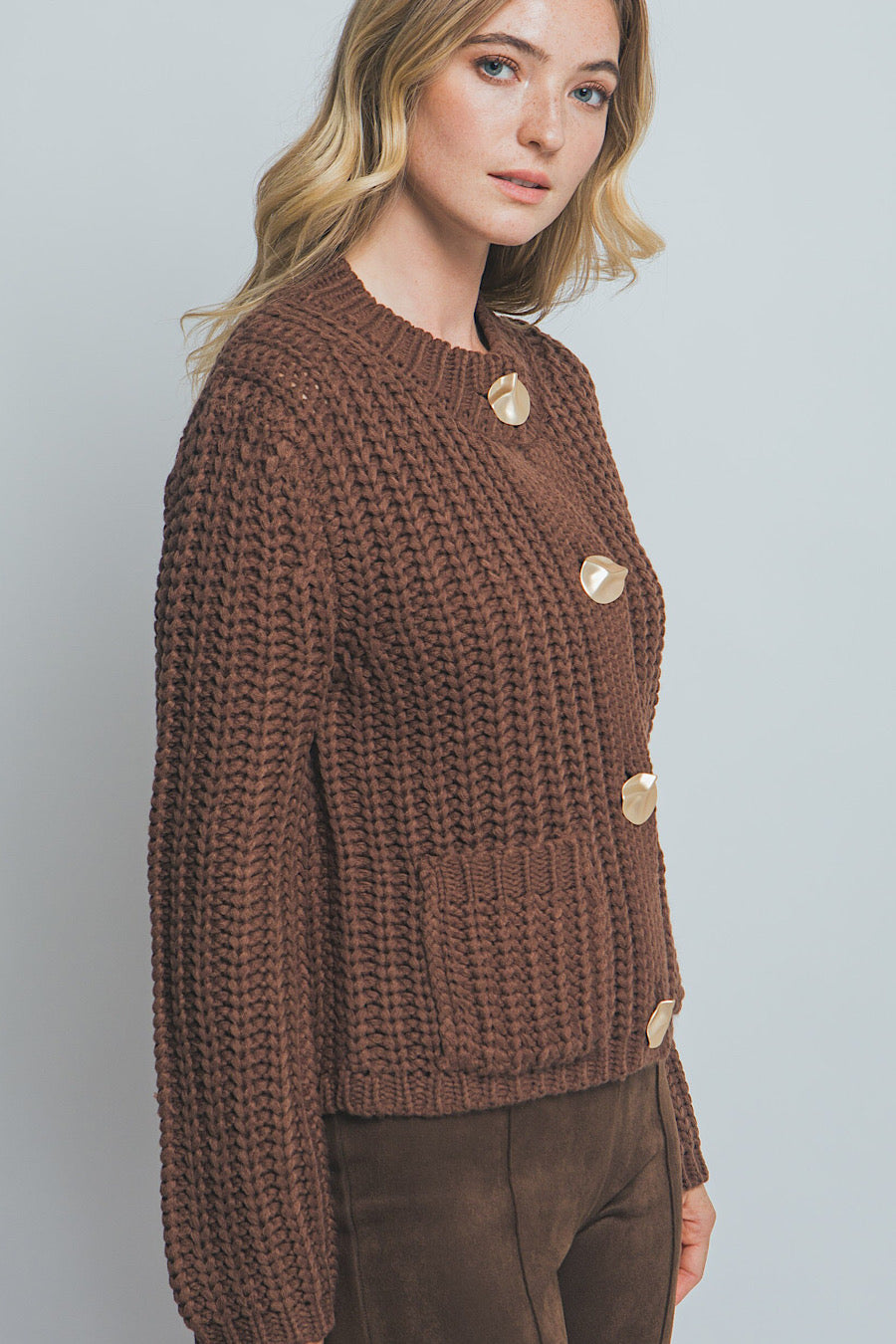 Dusty Trail Chunky Knit Cardigan Sweater