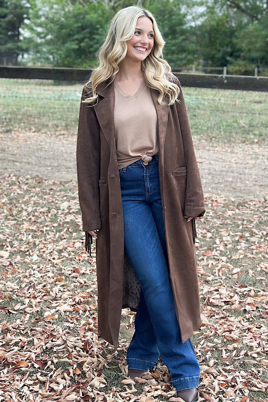 Inner Outlaw Fringe Suede Long Jacket