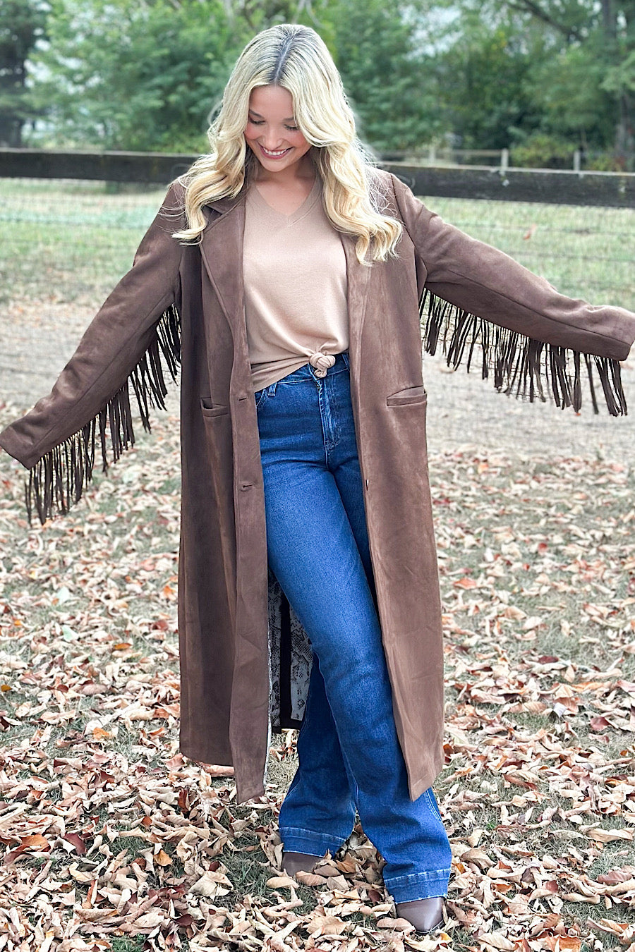 Inner Outlaw Fringe Suede Long Jacket