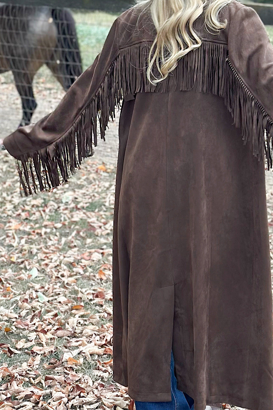 Inner Outlaw Fringe Suede Long Jacket