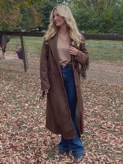 Inner Outlaw Fringe Suede Long Jacket