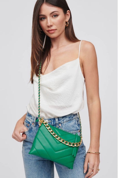 Andie Crossbody Bag in Kelly Green or Tangerine