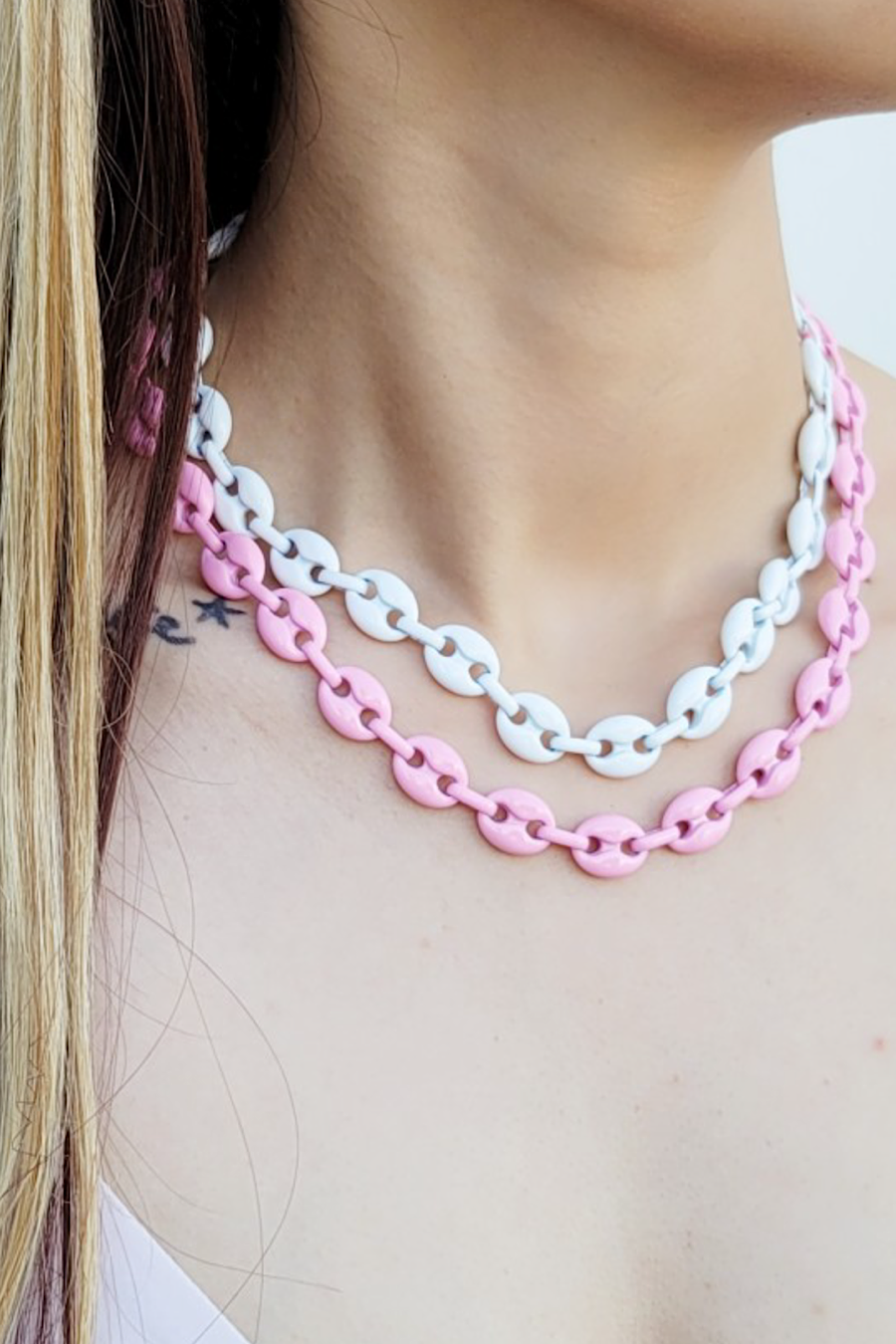Mariner Pink Enamel Necklace