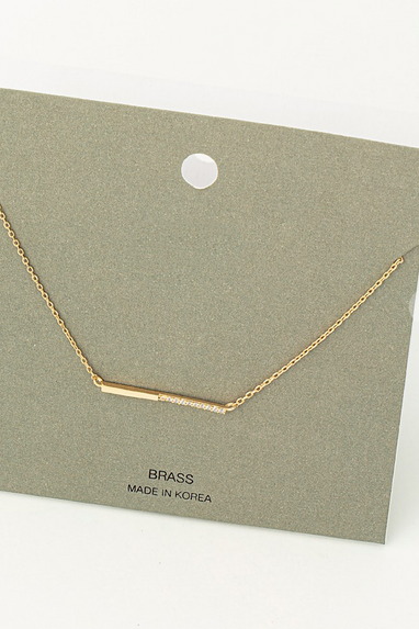 Thin Bar Necklace in Gold or Silver