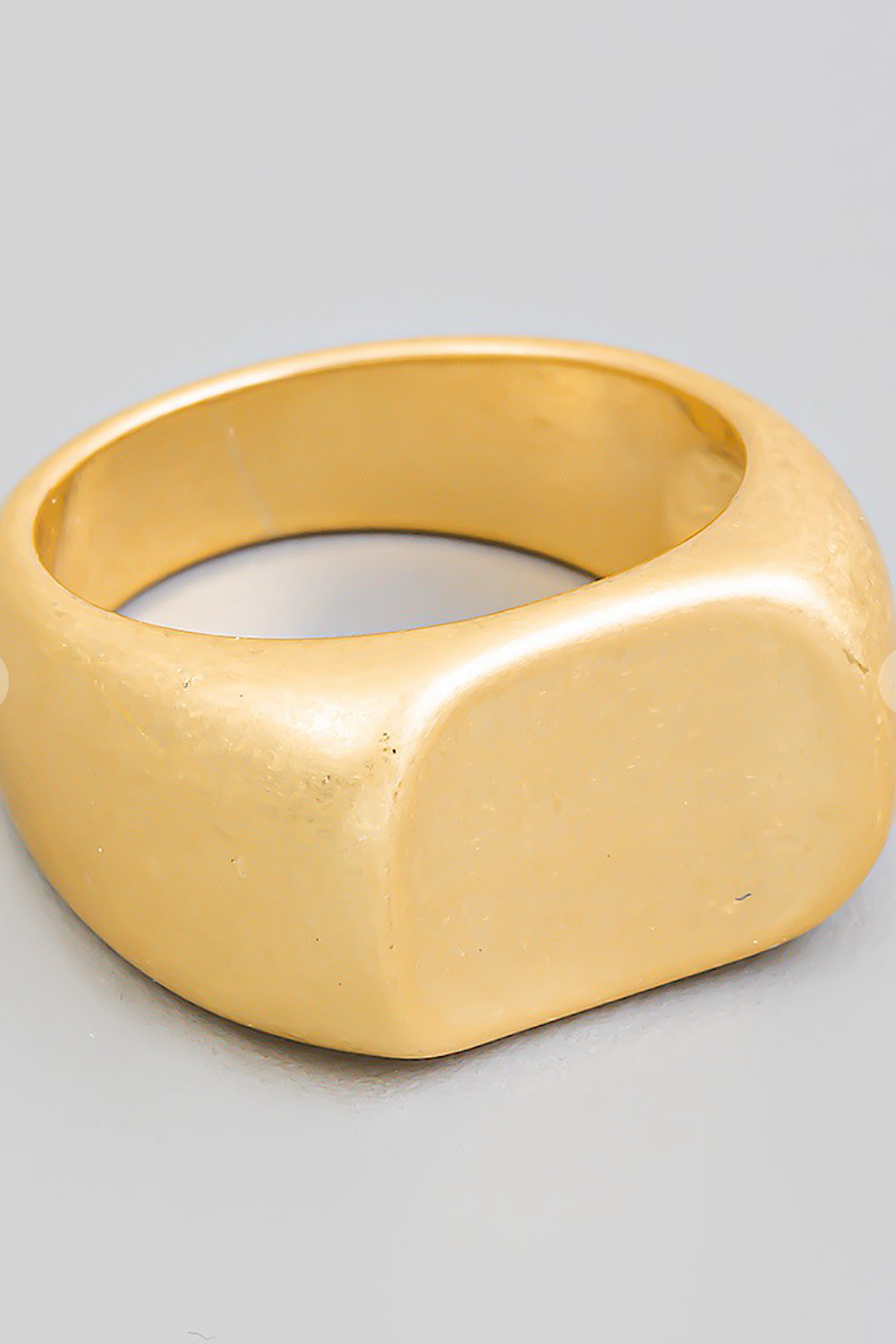 Metallic Oval Signet Ring in Gold or Silver