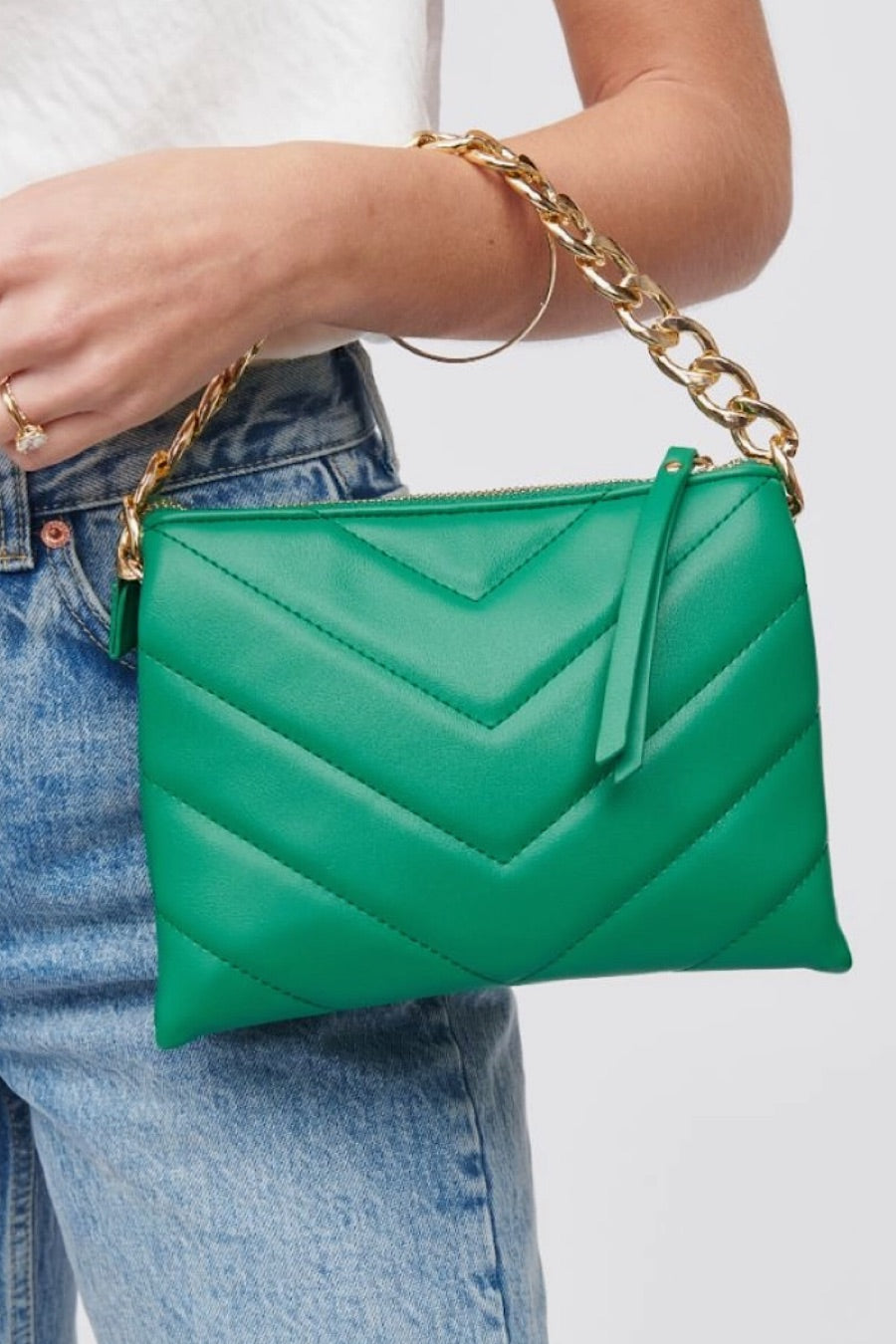 Andie Crossbody Bag in Kelly Green or Tangerine