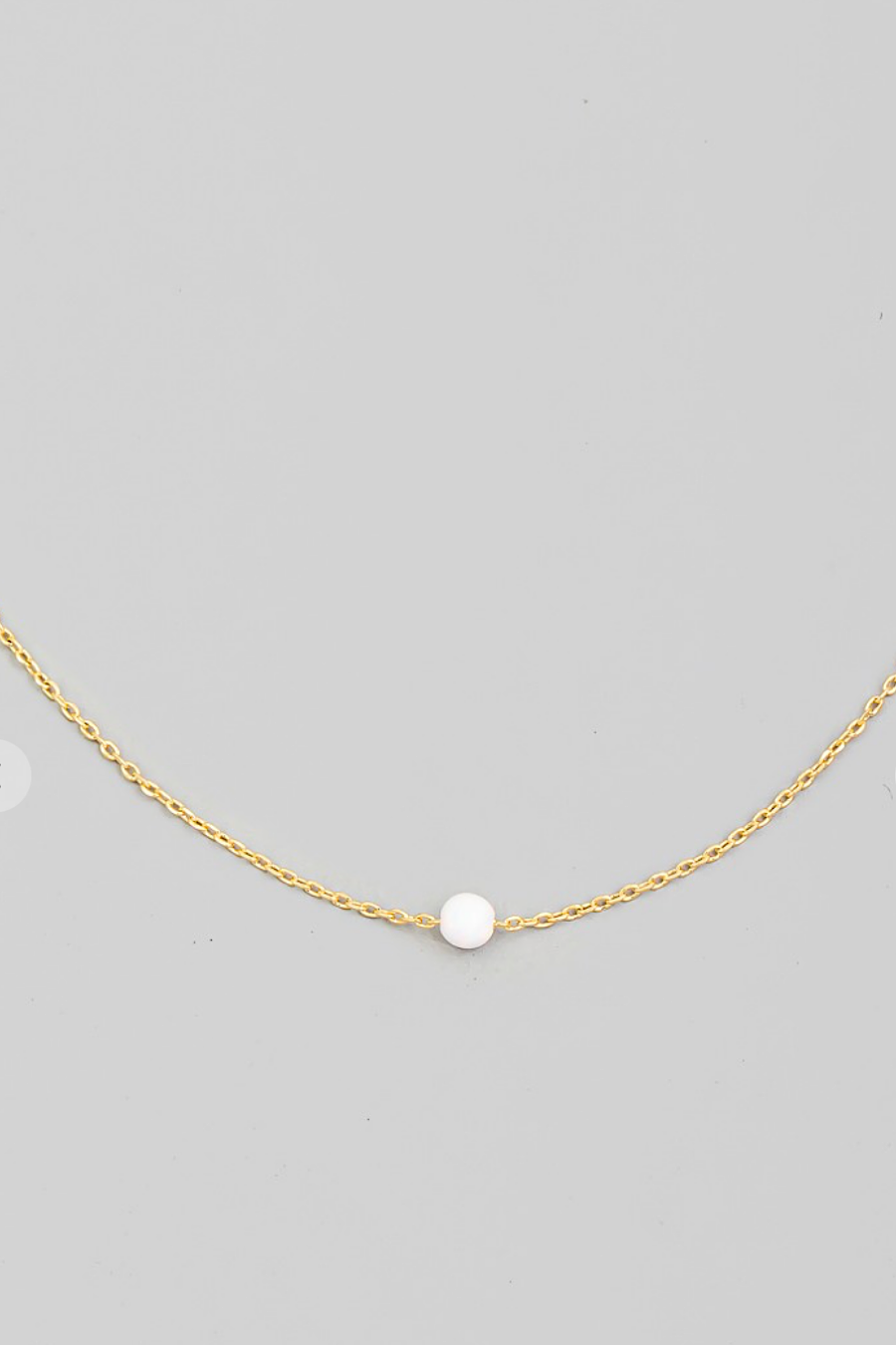 Dainty Opal Chain Necklace in Gold or Silver