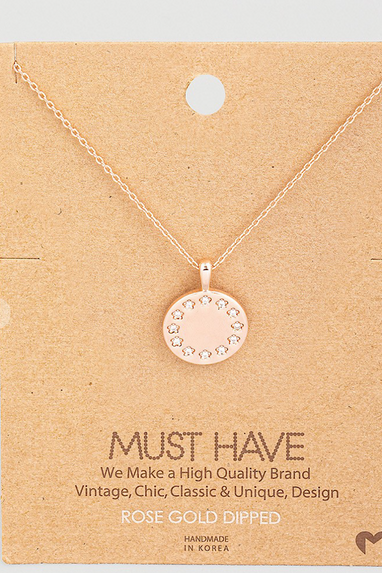 Dainty Disc Necklace in Silver or Rose Gold