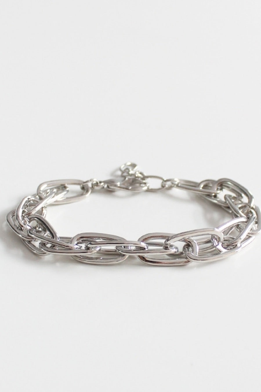 Layered Chain Bracelet Silver
