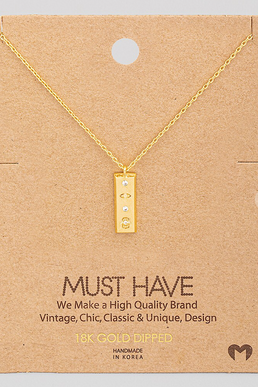 Rectangle Pendant Necklace in Rose Gold