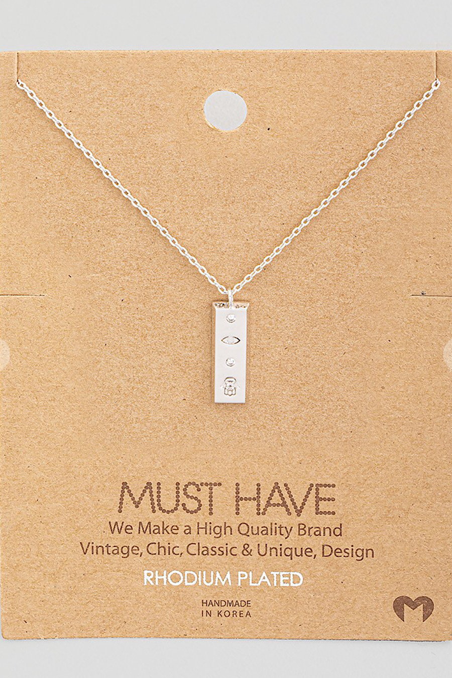 Rectangle Pendant Necklace in Rose Gold