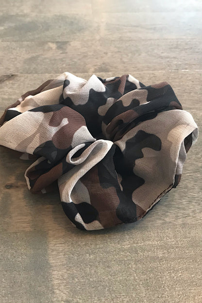 Cheetah or Camo Scrunchie