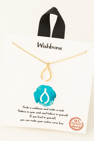 Wishbone Necklace in Gold or Silver