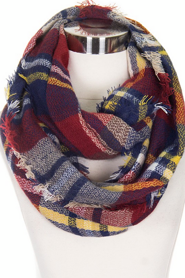 Infinity Scarf in Wine & Navy