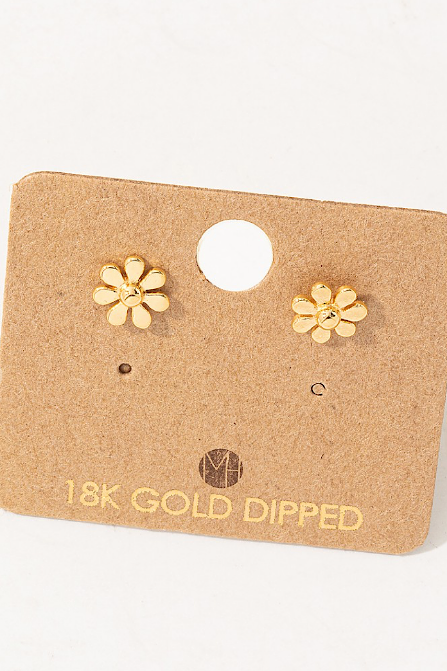 Mini Daisy Flower Stud Earrings in Silver or Gold